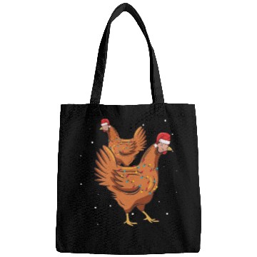 Discover Christmas Animals Chickens Xmas Farmer Bags