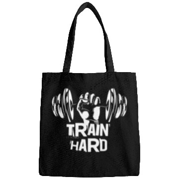 Discover Train hard, gym motivated and excited Bags
