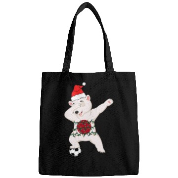 Discover Soccer Boy Dabbing Polar Bear Christmas Hat Bags