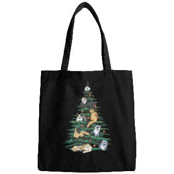 Discover Cat Cats Christmas Tree Pajama Lights Holidays Bags