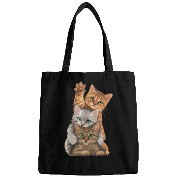 Discover cute little Cats playing Wall lovers kitty kittens Bags