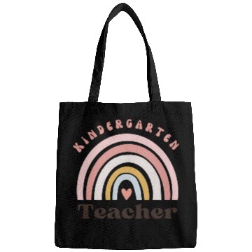Discover Cute "Kindergarten Teacher" Rainbow Boho Bags