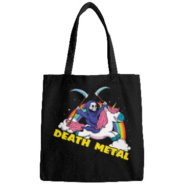 Discover Skeleton Unicorn Rainbow Metal Music Lover Bags