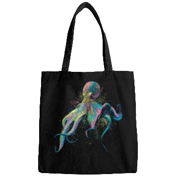 Discover Colorful Inked Octopus Illustration Bags