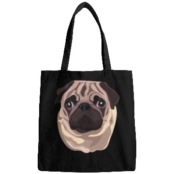 Discover Beautiful Pug Illustration : Dog Art Bags