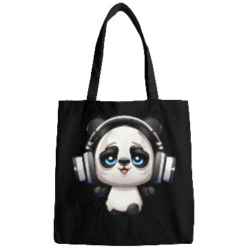 Discover Cute Music Loving Panda Cartoon Bags