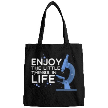 Discover Funny Microscope, Microbiologists Biology Science Bags