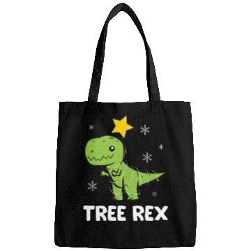 Discover T-Rex - Tree Rex fairy lights star snowflake Bags