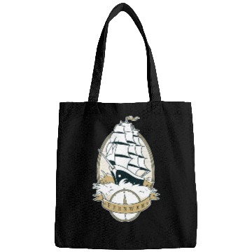 Discover Old school ship waves sea sailing Old school ship Bags