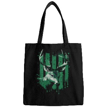 Discover Deer US Flag Hunter Forester Grunge Nature Forest Bags
