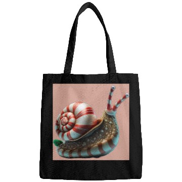Discover Candy Cane Christmas red and white striped Snail Bags