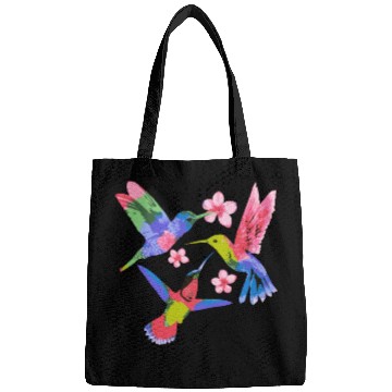 Discover Rainbow Hummingbird Watercolor Colorful Bird Lover Bags