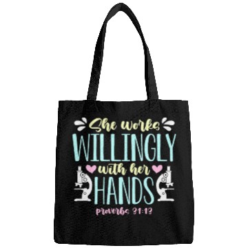 Discover Lab Technician She Works Willingly Medical Science Bags
