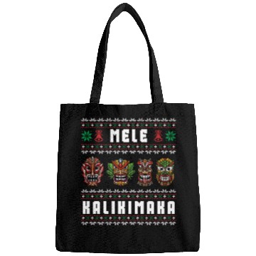Discover Mele Kalikimaka Hawaii Tiki Funny Ugly Christmas Bags
