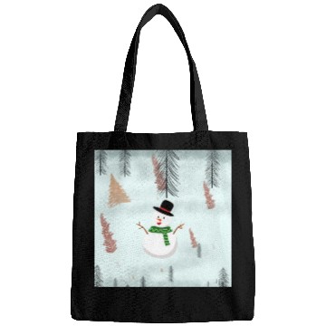 Discover Cute Snowman enjoying snow. Bags