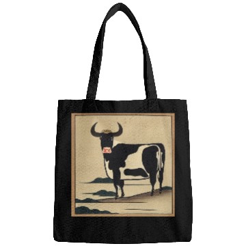 Discover Ukiyo-e Cow, Japanese Print Bags