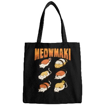 Discover Cat Sushi Meow Design for a Cat Lady or Cat Mom Bags