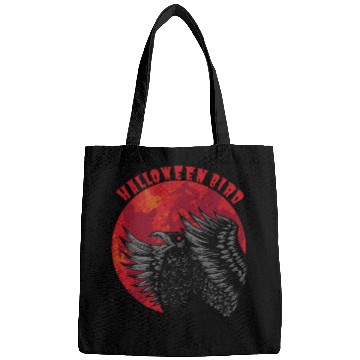 Discover Red Black Illustrated Gothic Halloween Bags