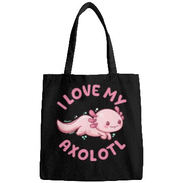 Discover I Love My Axolotl Bags
