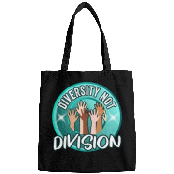 Discover Diversity not Division Peace Love Inclusionn Human Bags