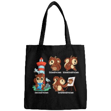 Discover Nut Lover Wild Cute Squirrel Painting Walnut Shell Bags