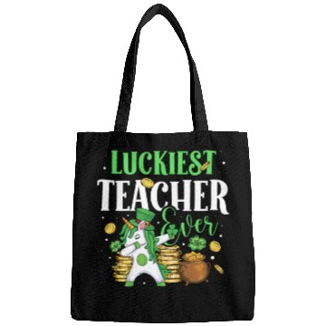 Discover Luckiest Teacher Ever Unicorn St. Patricks Day Bags
