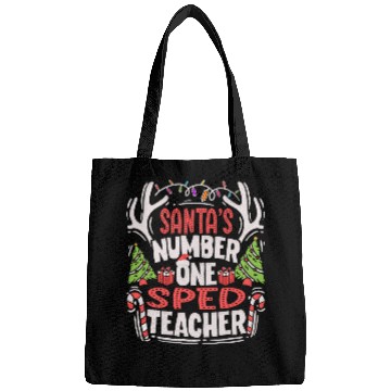 Discover Santas Number One SPED Teacher Special Education Bags
