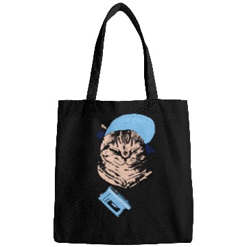 Discover Orange cat listening to Walkman Bags