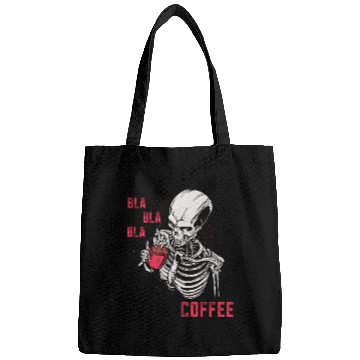 Discover Skeleton Drinking Coffee Medical Student Bags