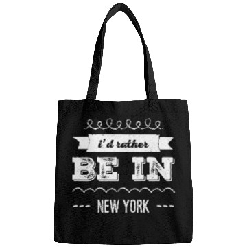 Discover I'd rather be in New York City taxi Broadway Wall Bags