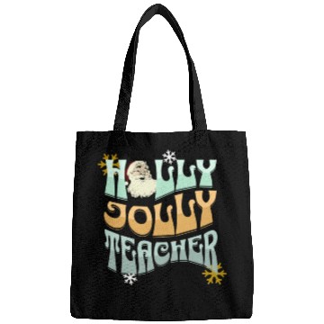 Discover holly jolly teacher Bags
