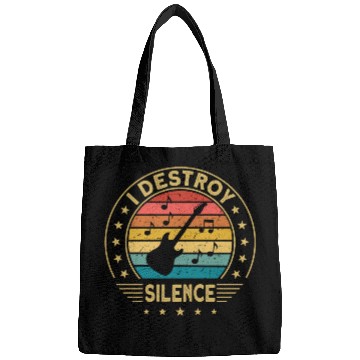 Discover Electric Guitar I Destroy Silence loud music Bags