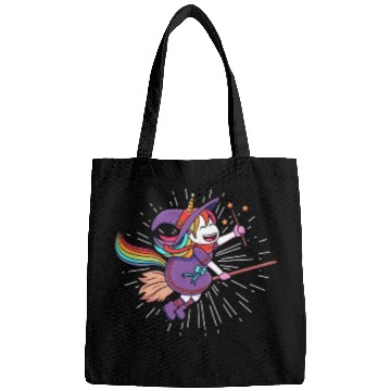 Discover Unicorn Flying Unicorn Witch With Broomstick Bags