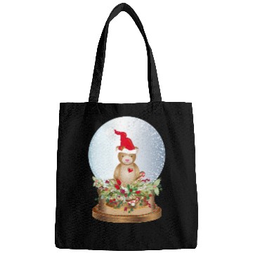 Discover beautiful nostalgic snow globe with teddy bear Bags