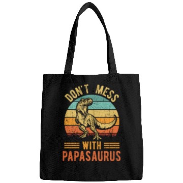 Discover Papa Dad Father Dinosaur Funny Design - Papasaurus Bags