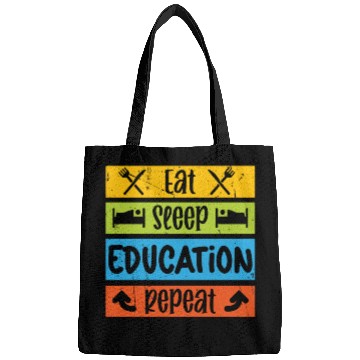 Discover Teacher eat sleep education repeat teachers school Bags