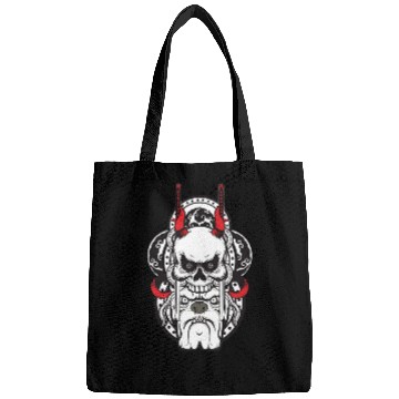 Discover dog skull demon Bags
