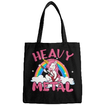 Discover Guitarist Unicorn Rainbow Metal Music Heavy Rock Bags