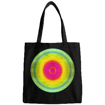 Discover Yellow-Green with Pink Symmetic Shape on Center Bags