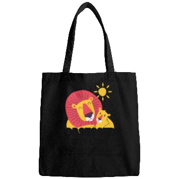 Discover Lion lying in the African sun Bags