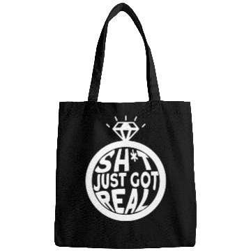 Discover Sh*t Just Got Real - Bride Groom Matching Couple Bags