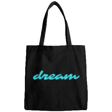 Discover Black And Blue Dream Typography Bags