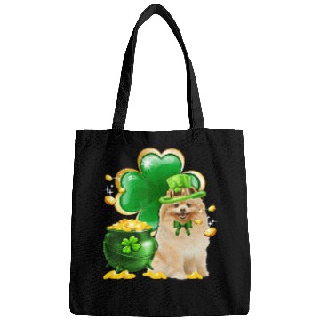 Discover Pomeranian Dog Shamrock St Patricks Day Bags