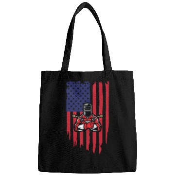 Discover welder usa flag Bags