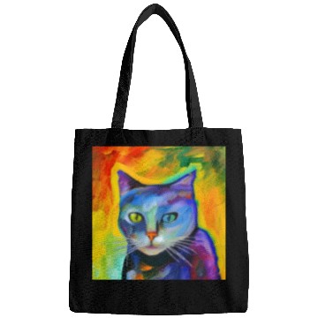 Discover Fantasy portrait of a cat Bags