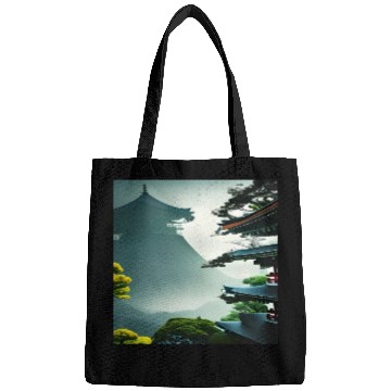 Discover Japanese temple on the hill Bags