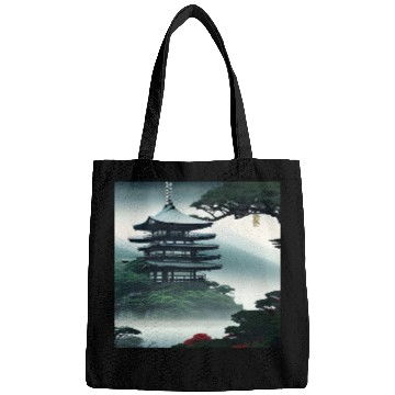 Discover Japanese temple on the hill Bags