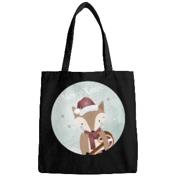 Discover cute fox for Christmas with candy cane Bags