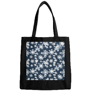 Discover Snow pattern on navy blue background Bags