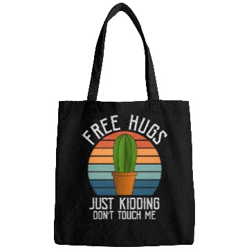 Discover Free Hugs Just Kidding Don't Touch Me Retro Cactus Bags